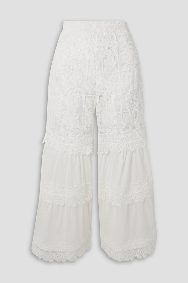 Cabana Hour Lace Cover Up Pants in White • Impressions Online Boutique