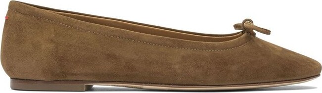 AEYDĒ Delfina Bow-Detailed Ballet Flats