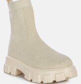 Thumbnail for your product : London Rag Mallow Stretch Knit Ankle Boots