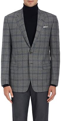 Giorgio Armani Men's Soft Plaid Wool-Silk Two-Button Sportcoat