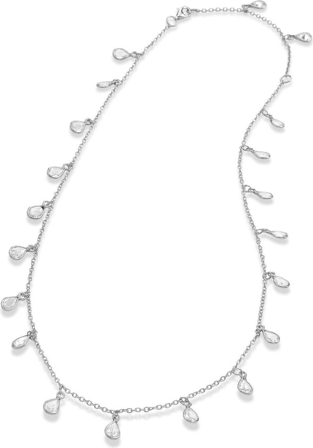 Savvy Cie Sterling Silver CZ Riviera Necklace