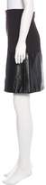 Thumbnail for your product : L'Agence Vegan Leather-Trimmed Pencil Skirt