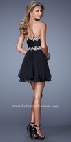 Thumbnail for your product : La Femme Metallic Embroidered Strapless Short Dress