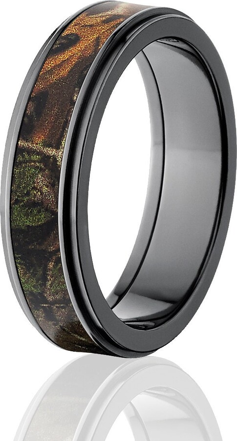 Etsy Black Zirconium Ring Realtree Xtra Camo 6mm Comfort Fit Men's Wedding Band