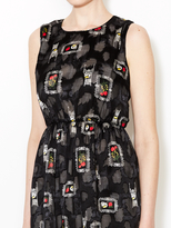 Thumbnail for your product : Anna Sui Silk Print Crewneck Dress