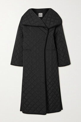 Totême Signature Oversized Quilted Recycled Shell Coat - Black - x small