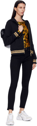Versace Jeans Couture Black Baroque Long Sleeve Bodysuit