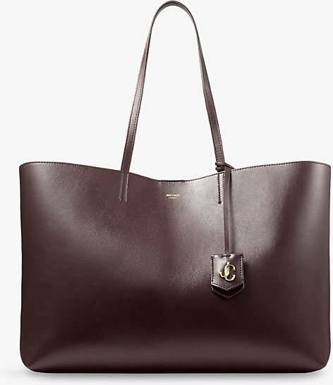 Jimmy Choo Womens Deep Merlot Nine2Five East-West Leather Tote Bag 1 Size