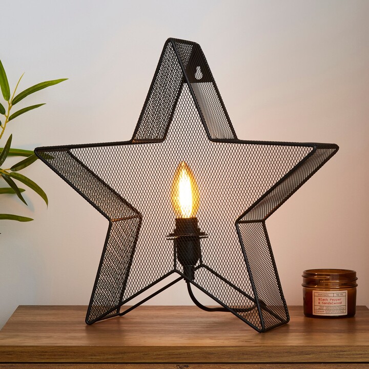 Dunelm Saron Star Table And Easy Fit Wall Light Black ShopStyle