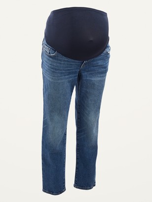 Old Navy Maternity Full-Panel Straight Jeans - ShopStyle