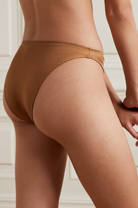 SKIMS Stretch Satin High Leg Bikini Briefs - Bronze - ShopStyle