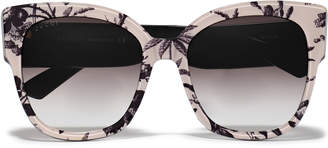 Gucci Square-frame Floral-print Acetate Sunglasses