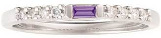 Zales Sterling Silver Simulated Birthstone and Cubic Zirconia Stackable Crystal Ring by ArtCarved® (1 Stone)