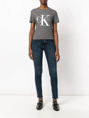 CK Calvin Klein logo print shrunken effect T-shirt