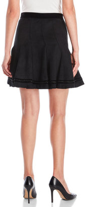 T Tahari Carlisle Microsuede Skirt
