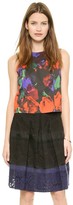 Thumbnail for your product : Milly Floral Print Seamed Shell
