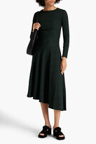 Thumbnail for your product : By Malene Birger Isabelle ruched checked jersey midi dress