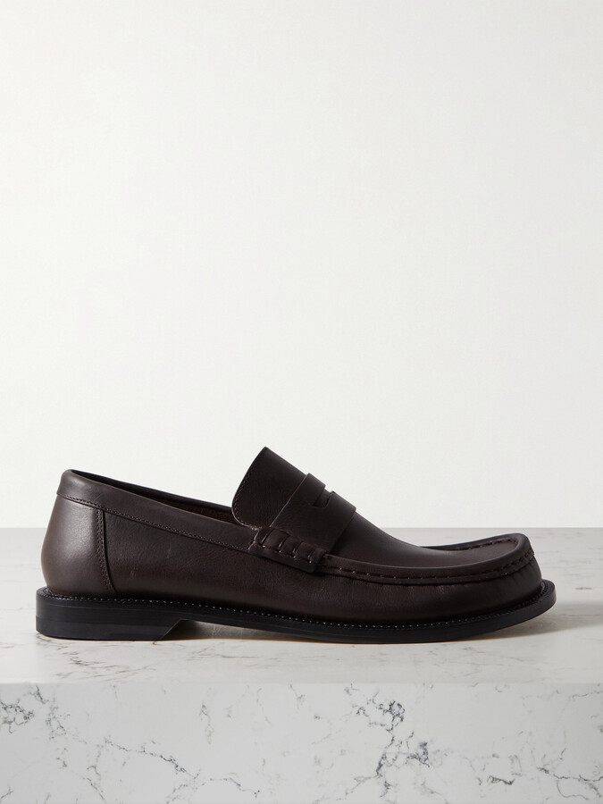 Loewe Campo Leather Loafers - Brown