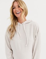 Thumbnail for your product : ASOS DESIGN Maternity lounge ribbed velour drop armhole hoodie & legging set