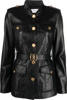 Belted-Waist Leather Jacket 