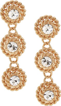 Dannijo Cicely Goldtone & Glass Crystal Triple-Drop Earrings