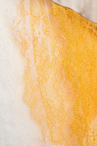Thumbnail for your product : Kiki de Montparnasse Joie Satin-paneled Stretch-lace Thong Bodysuit