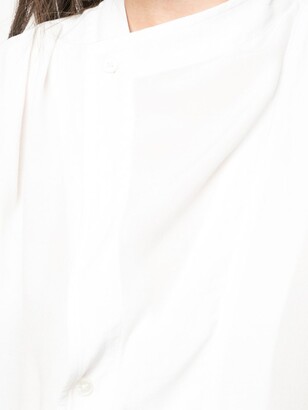 Derek Lam 10 Crosby Short Sleeve Draped Blouse with Asymmetrical Placket