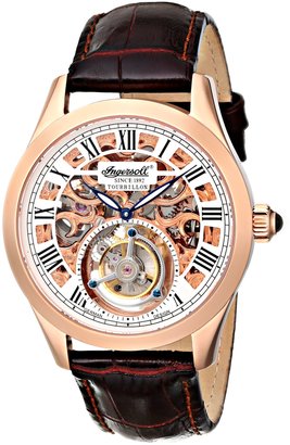 Ingersoll Men's IN5102RG Golden Spike Tourbillon Analog Display Mechanical Hand Wind Brown Watch