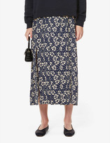 Thumbnail for your product : Rixo Georgia floral-print silk-crepe midi skirt