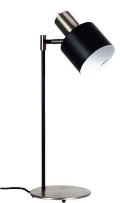 Zander Lighting Black Ari Desk Lamp with Brushed Chrome Head