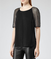 Thumbnail for your product : Roxy MESH SLEEVE TOP BLACK