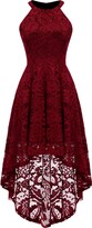 Thumbnail for your product : Dressystar 0028 Halter Hi-Lo Floral Lace Cocktail Party Dress Formal Dress L Grape