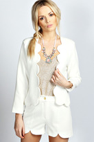 Thumbnail for your product : boohoo Tallie Scallop Blazer