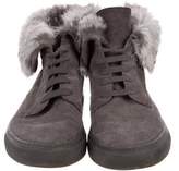Thumbnail for your product : Vince Fur-Trimmed High-Top Sneakers
