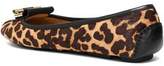 Thumbnail for your product : MICHAEL Michael Kors Leather-trimmed Leopard-print Calf Hair Ballet Flats
