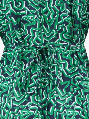 Cefinn Daria Shattered Glass-print Crepe De Chine Dress - Green Multi