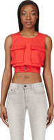 Thumbnail for your product : Alexander McQueen Red Belted Crop Top