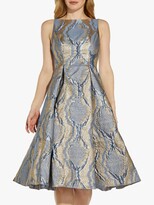 Thumbnail for your product : Adrianna Papell Abstract Metallic Fit and Flare Dress, Icy Topaz/Gold