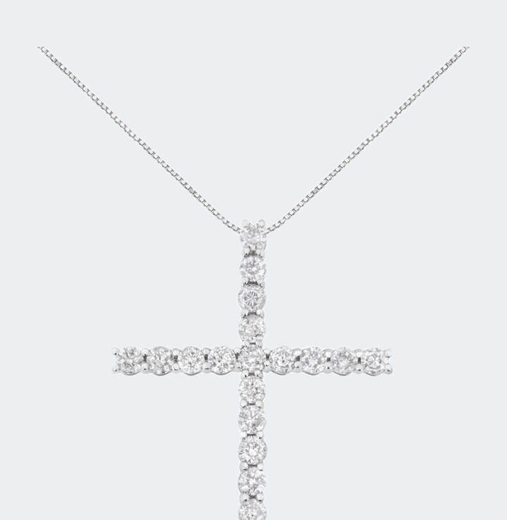 Effy 925 Sterling Silver Diamond Cross Pendant, 0.24 TCW