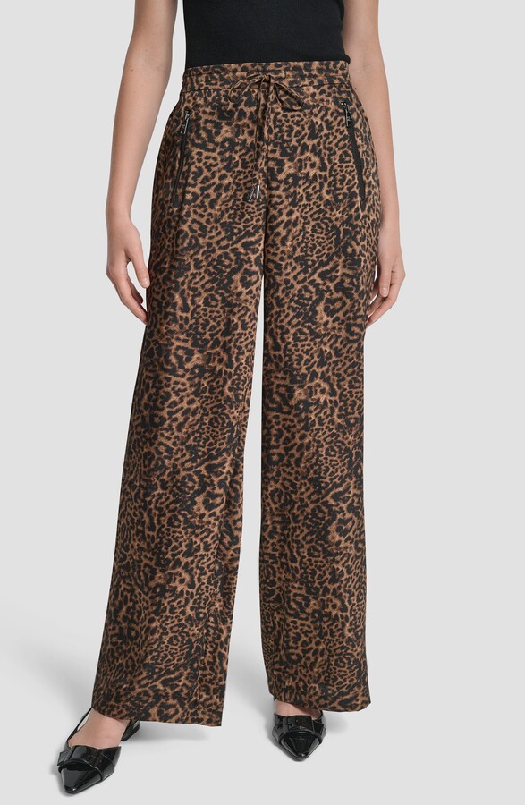 Cheetah Print Wide Leg Pants