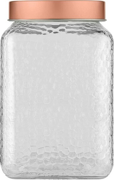 Amici Home Hawthorn Glass Canister, Airtight Storage Jar, Ribbed