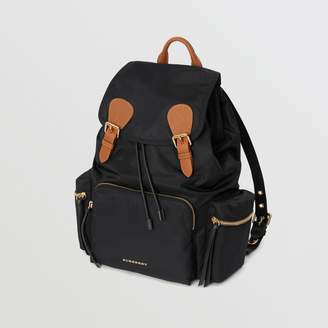 Burberry The Large Rucksack in Technical Nylon and Leather