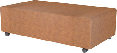 Factory Direct Partners Pro Series Rustic Upholstered Rectangle Mobile Ottoman