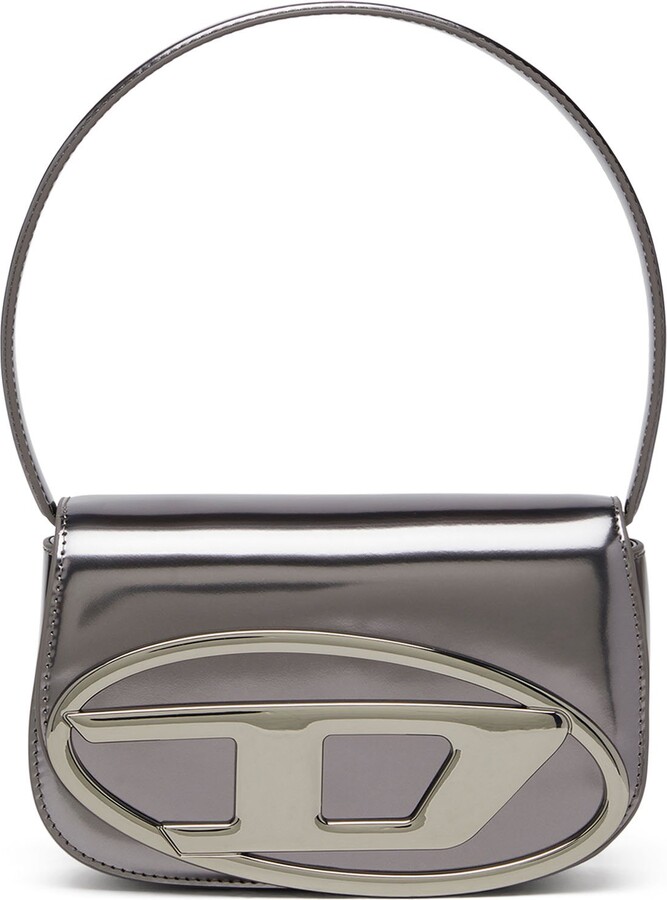 Diesel 1DR-Iconic shoulder bag in mirrored leather