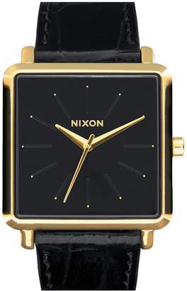 Nixon 'The K Squared' Leather Strap Watch, 32mm x 30mm