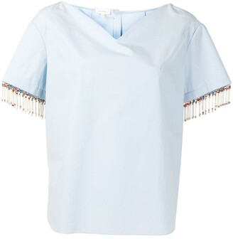 beaded racerback chiffon top