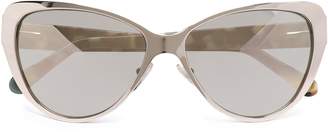 Prism Cat-eye Acetate And Gold-tone Mirrored Sunglasses