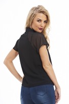 Thumbnail for your product : AX Paris Chiffon contrast Short  Sleeve Blouse