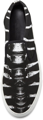 Marcelo Burlon County of Milan Villarrica Printed Slip-On Skate Sneaker, Black/White