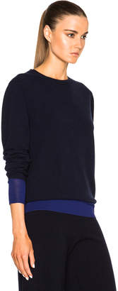 Victoria Beckham Cashmere Silk Trim Crewneck Sweater